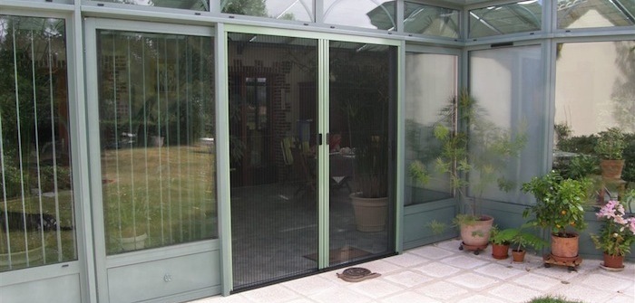 Moustiquaire pliss&eacute;e coloris RAL 2 vantaux